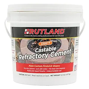 Rutland 12.5 lbs Tub Castable Cement - Mix With Water (Fire Clay) 2200 degree