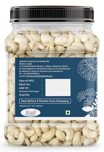 Image of kitchen Jungle Whole Cashew /Kaju Nuts 1KG Pack | Whole Crunchy Cashew Nuts | Premium Kaju | Rich in Protein | Rich in Fibre | Dry Fruit | Festive Snacking