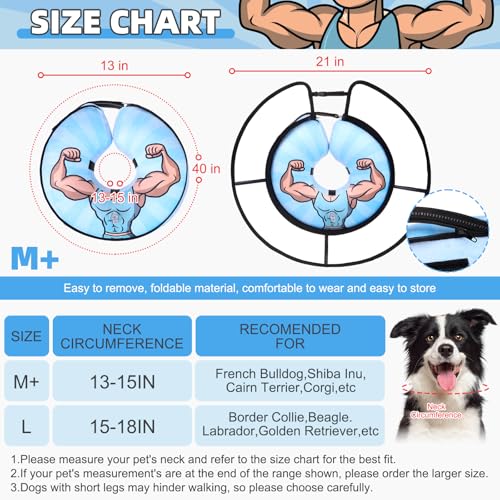 Image of KOOLTAIL Inflatable Dog Cone Collar, Soft Donut E Collar for Dogs After Surgery to Stop Licking Enhanced Alternative, Blow Up Pet Neck Pillow Recovery Adjustable Cone for Dog Cat,Hercules M
