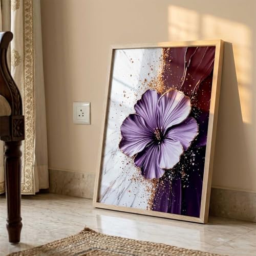 Image of kotart Aesthetic Floral Art Home Decoration Painting | Floral Paintings With Frame For Living Room Bed Room Hotel Wall Decor Digital Reprint (14X20 inch)