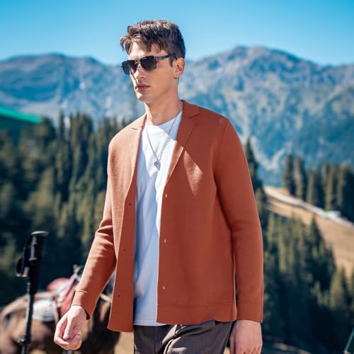 Image of Men's Cardigan Sweater Button Front V-Neck Long Sleeve Knit Sweaters