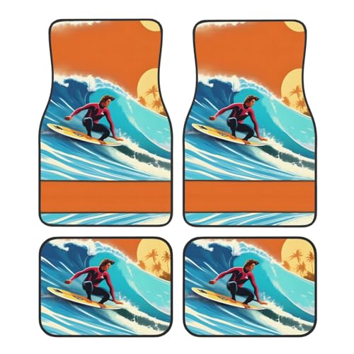 Tapis de voiture hawaïen à imprimé ondulé avec ajustement universel