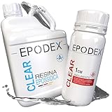 EPODEX Resina Epossidica ECO | Resina epossidica trasparente per colate fino a 1cm | Kit per colata con o senza pigmenti | Per rivestimenti, sigillature, riparazioni, stampi, arte e fai da te