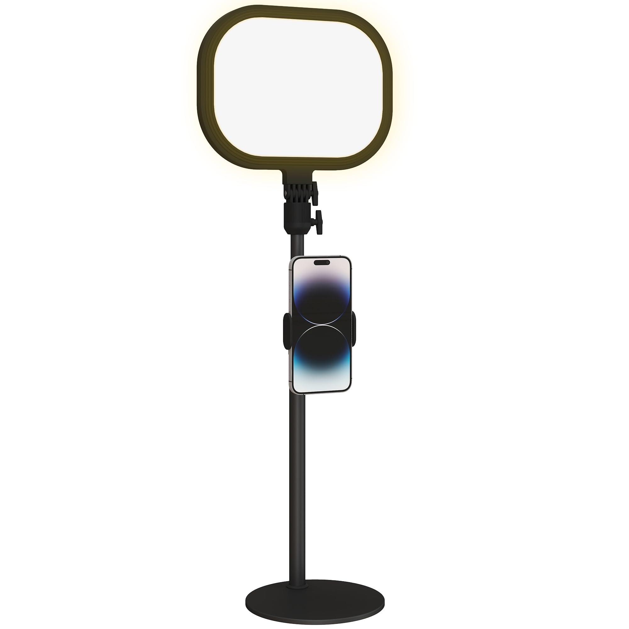 HOMCOM Tischlampe Tischleuchte Videokonferenz-Licht mit Telefonhalterung
