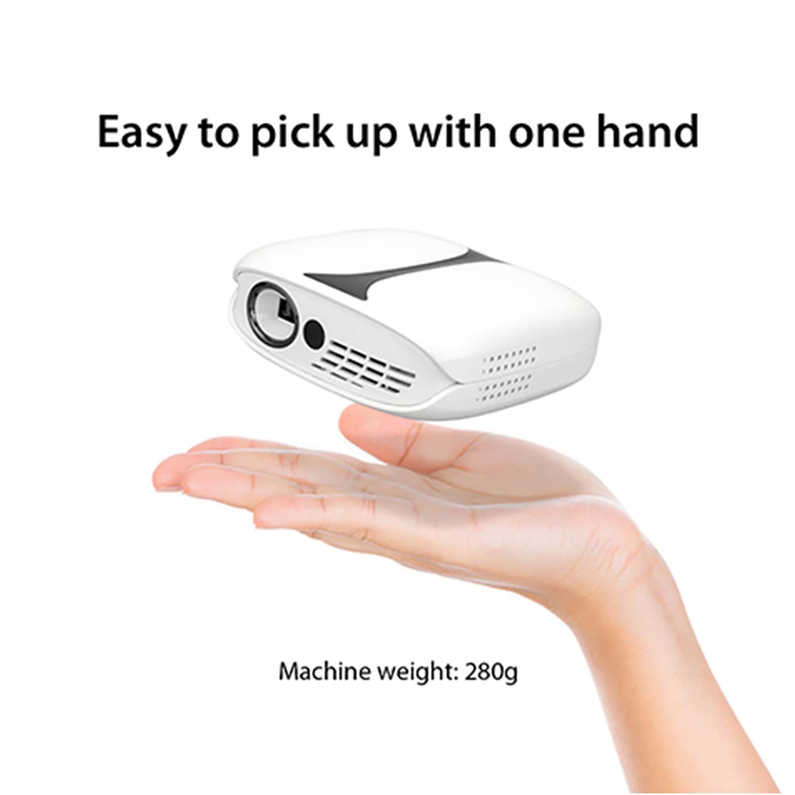 TsoLay Mini Proiettore, Proiettore Portatile Tascabile Portatile 1080P Smart WiFi con Tecnologia LED E Interfaccia USB, Correzione Trapezoidale Automatica, Altoparlante Integrato, per La Casa