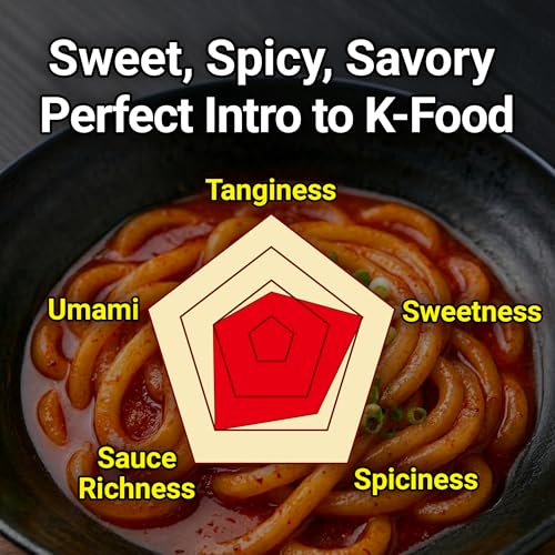 Image of Nongshim Tteokbokki Style Noodles, Sweet and Spicy Sauce, Korean Instant Noodles, Wheat Stir Fry Style Noodles, Korean Street Food-Inspired Flavor, 9.17 oz (Pack of 10)