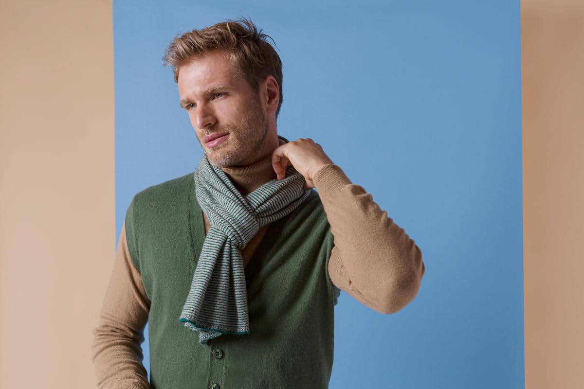 DALLE PIANE CASHMERE Sciarpa Uomo 100% Cashmere | Sciarpa versatile in ogni stagione, elegante idea regalo per lei e per lui, autentico lusso italiano Made in Italy