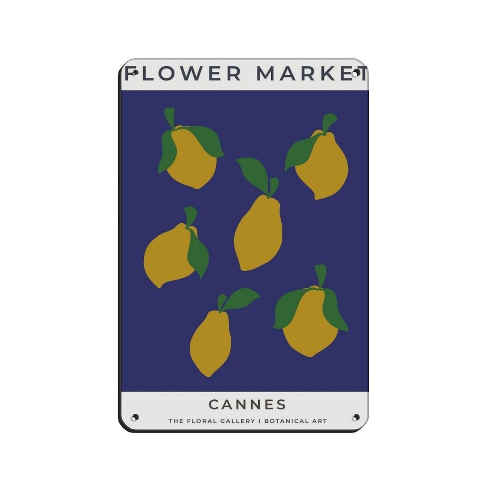 Cannes Travel Poster, Abstract Flower Poster Retro Poster Metal Tin Sign Chic Art Retro Iron Painting Bar People Cave Cafe Family Garage Poster Wall Decoration 8x12inch(20x30cm)