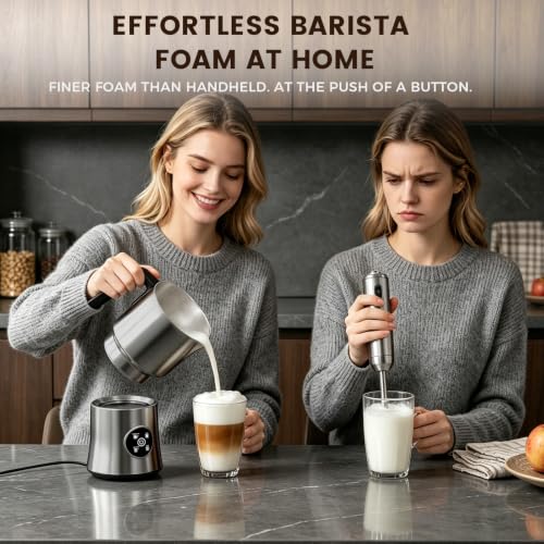 Image of Milk Frother and Steamer, 4-in-1 Automatic Hot and Cold Foam Maker | 900ml Detachable