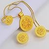 DELLEN Accessories for men and women Eritrean Ethiopian Jewelry sets Round Necklaces Earrings Ring for Women Girls African Arabian Wedding Ornaments Christmas birthday gift for anniversaries #3