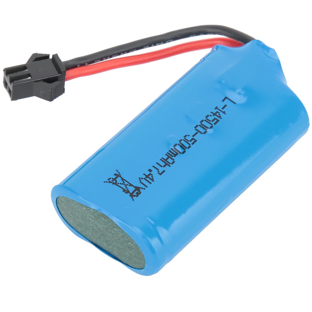 Xiuganpo Upgrade 7.4V 500mAh RC Truck Battery for FY004 1/16 6WD Car, and Safe Replacement Accessory (Blue)