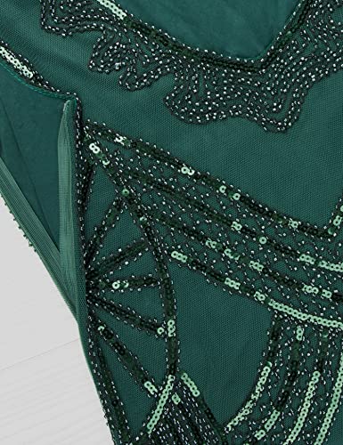 Image of Women's 1920s Gatsby Dress V Neck Sequin Bead Fringed Cocktail Hem Flapper Dress