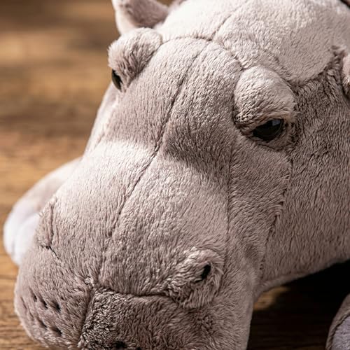 lilizzhoumax Nilpferd XXL Kuscheltier 46cm Weiches Nilpferd Plüschtier Kawaii gewichtetes Plüsch Stofftier Spielzeug Kissen Dekoration Weihnachten Geburtstagsgeschenk für Kinder Babys Mädchen Jungen