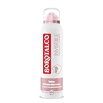 Borotalco, Deodorante Spray Invisibile Rosa, Formula Senza Alcool con Talco Effetto Barriera, Cattura e Non Trasferisce Aloni, 48h di Efficacia, Profumo Cipriato – 1 Flacone da 150 ml