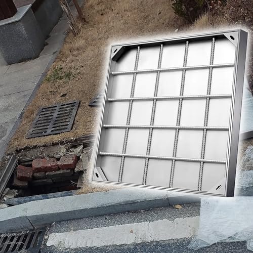 Couvercle de regard invisible en acier inoxydable avec base pour béton encastré