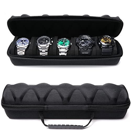 RIGICASE 5 slots Hard men's watch travel case,...
