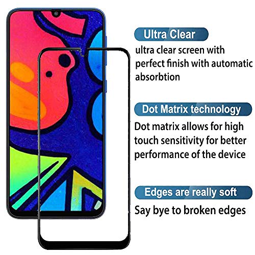 Image of Tempered Glass Screen Protector Compatible For Samsung Galaxy F41 ; M31 ; M21 Full Screen Coverage (Except Edge to Edge) and Free Complete Easy Installation kit