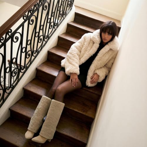 Image of Knee High Boots Women Fold Over Boots Chunky Heel Pointed Toe Tall Boots | Fashion Slouchy Boots,Side Zipper Shark Boots,Fall Spring Winter Fashion Dress Tall Boots,Evening Bridal office Long Boots
