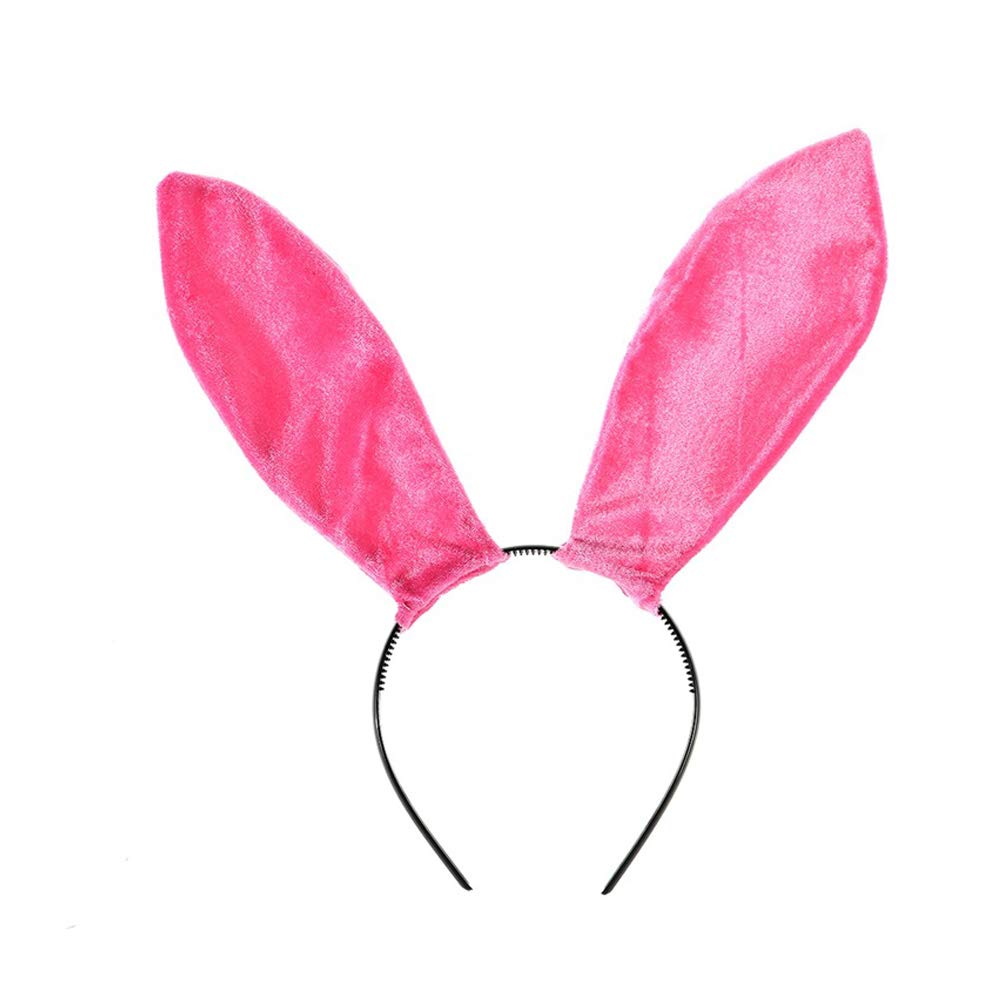 Camelliass Bunny Ears Headband Rabbit Ear Hair Band Halloween Cosplay Headpiece Hair Hoop Animal Headwear Costume Accessory (Pink) โ image 1