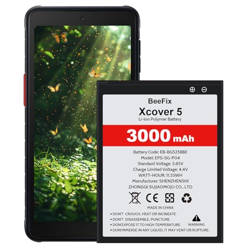 Beefix Batería para Samsung Galaxy Xcover 5, 3000 mAh, batería de Repuesto de polímero de Litio para Galaxy Xcover 5 (EB-BG525BBE)