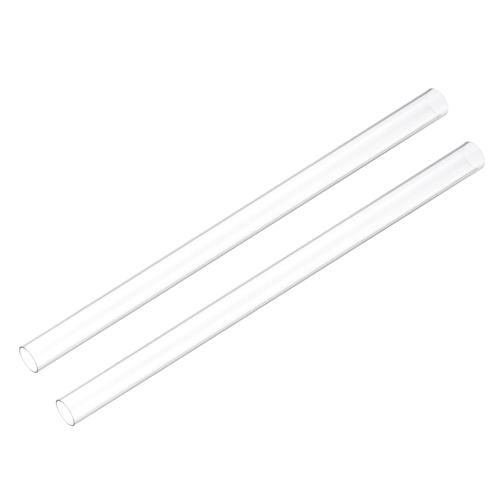 uxcell 2pcs Rigid Round Clear Tubing 13mm(1/2") ID x 16mm(5/8") OD x 1Ft(305mm) Length Plastic Tube