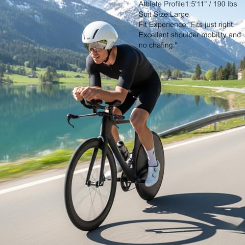 Lo.gas Triathlon Suits Mens,High Elasticity Breathable Quick-Drying Trisuit Race Skinsuits Cycling Swimskin Bike Swim Run Black X-Large