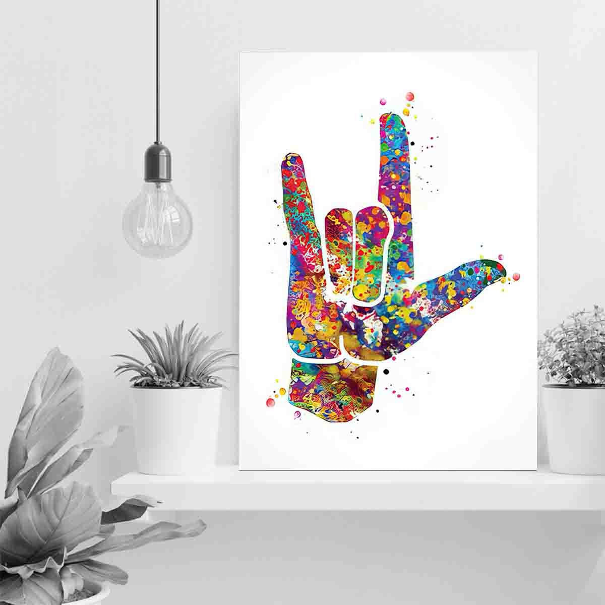 Amazon.com: DAVUD Decors For Bedroom,I Love You ASL American Sign
