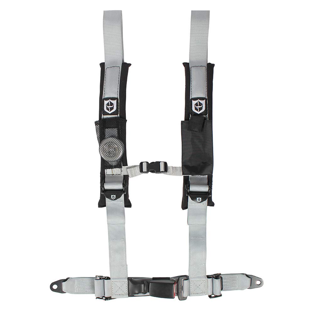 Pro Armor A16UH349SV Auto Style Lap Belt Silver 4 Point Harness 2 Inch Straps , Passenger Side