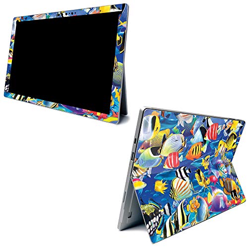 Image of MightySkins Carbon Fiber Skin for Microsoft Surface Pro 7 - Tropical Fish | Textured Carbon Fiber Finish | Easy to Apply, Remove, and Change Styles | Made in The USA