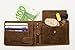 DiLoro Italy Full Size Mens Leather Wallet Bifold Flip ID Zip Coin Wallets with RFID Protection (Dark Hunter Brown With ID)