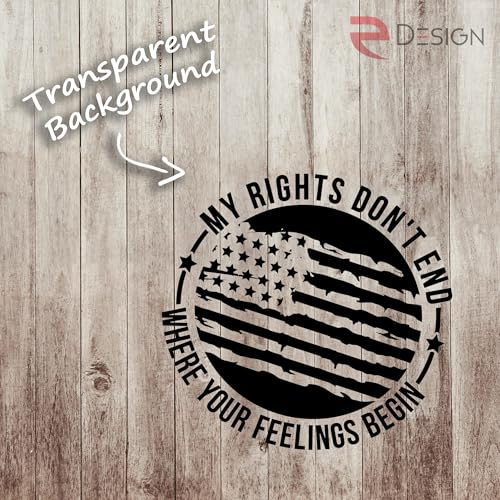 Image of eDesign My Rights Don't End Where Your Feelings Begin Sticker Decal Vinyl - 5 Inches - Premium Vinyl Sticker for Cars Trucks Laptops and More - Weatherproof and Durable 2-Pack
