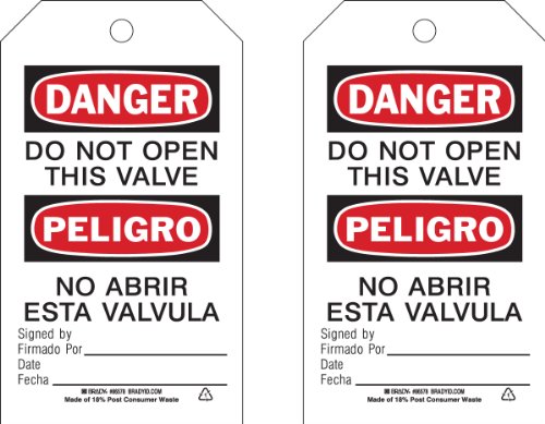 Étiquettes de prévention des accidents Brady 86578 en polyester éco