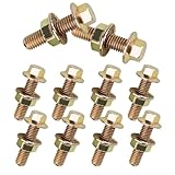 Zosgrew 10 PCS Exhaust Bolts, M18X1.25-30mm Flange Nuts Manifold Header Bolts, High-Strength Carbon Steel Flange Bolts Kit, for Most car Models (Gold)