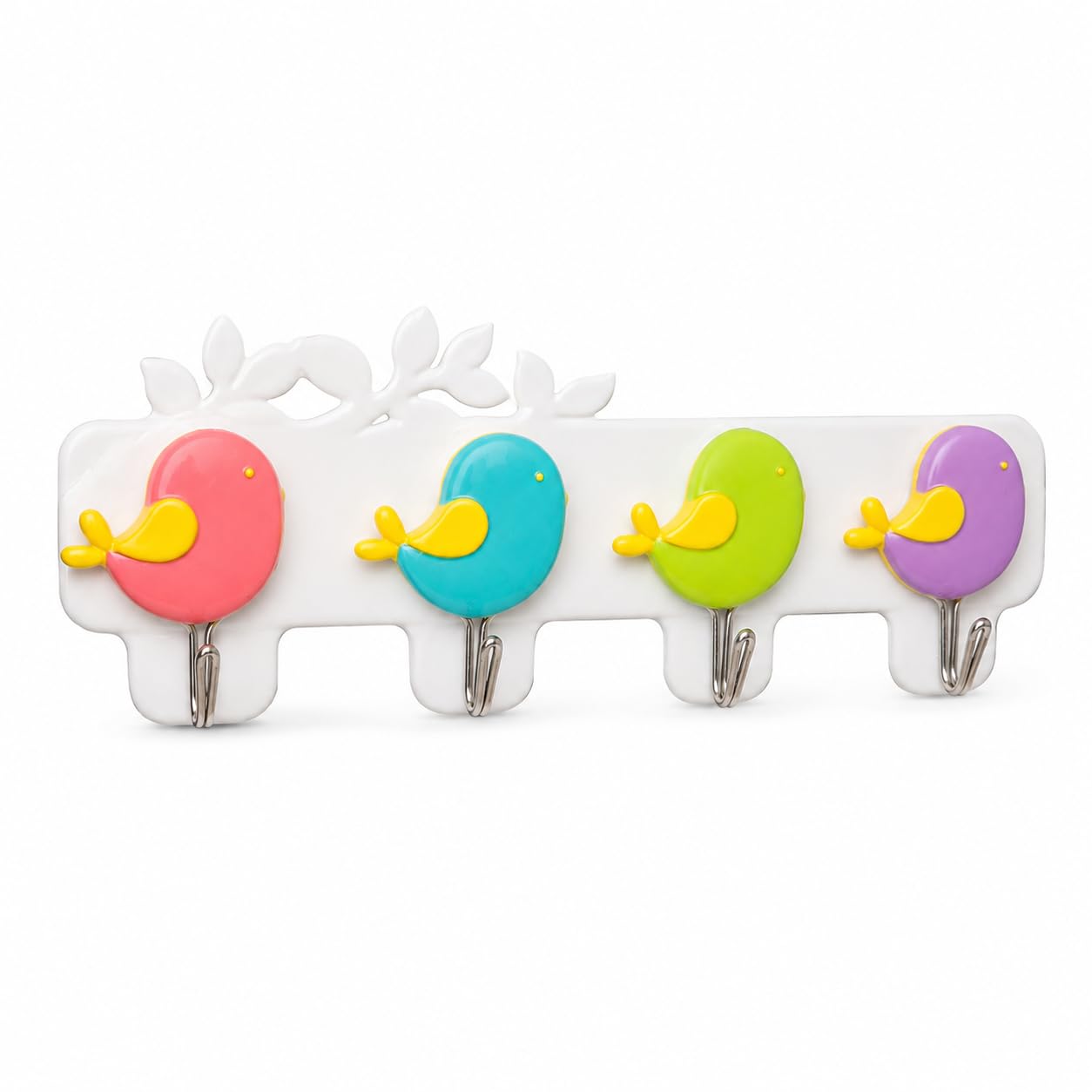 Bird Shape Self Adhesive Wall Hooks for Home, Pack of 4 | Decorative Sticky Key Holder & Towel Hook Rack | No Drill Wall Mounted Hanger for Bathroom, Kitchen, Bedroom & Entryway-image-24