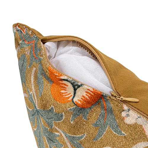Creative Co-Op Cotton Velvet Birds and Flowers Lumbar Pillow, Multicolor by Creative Co-Op - Image 4