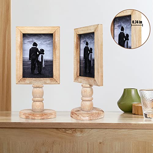 Huaxin Craft H Picture Frames 5X7 Wood Rustic Retro Distressed Farmhouse Country With Base, Photo Frame Stand Table Top. #TOP5