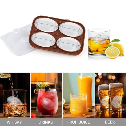 SilverChry Ice Ball Mould, Round Ice Cube Tray, Ice Cube Tray with Lid and Funnel, BPA Free, Stackable, for Cocktail Whiskey - Image 3