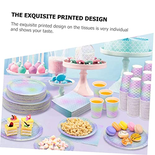 Holibanna 48 Folhas Guardanapos De Escala De Peixe Guardanapos De Festa Infantil Mariposas Decorativ