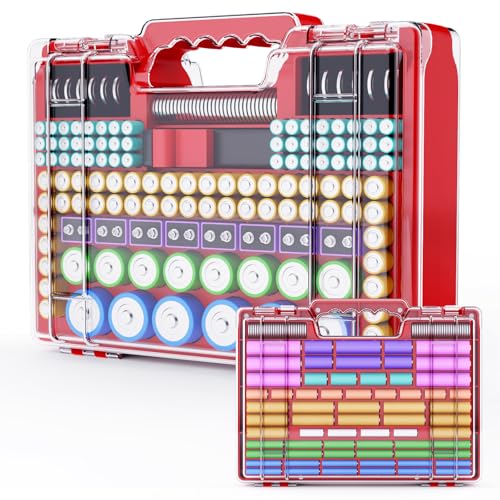 Tututry Battery Organizer with Tester, Holds AA to 18650