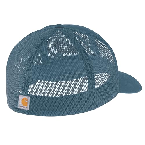Image of Carhartt Men's Rugged Flex Fitted Canvas Mesh-Back Logo Graphic Cap