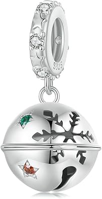 Snowflake Charm for European Love Mom Ocean Travel Butterfly Birthday Beads Bracelet 925 Sterling Silver Christmas Charms for Bracelets Snowflake Bells Charm