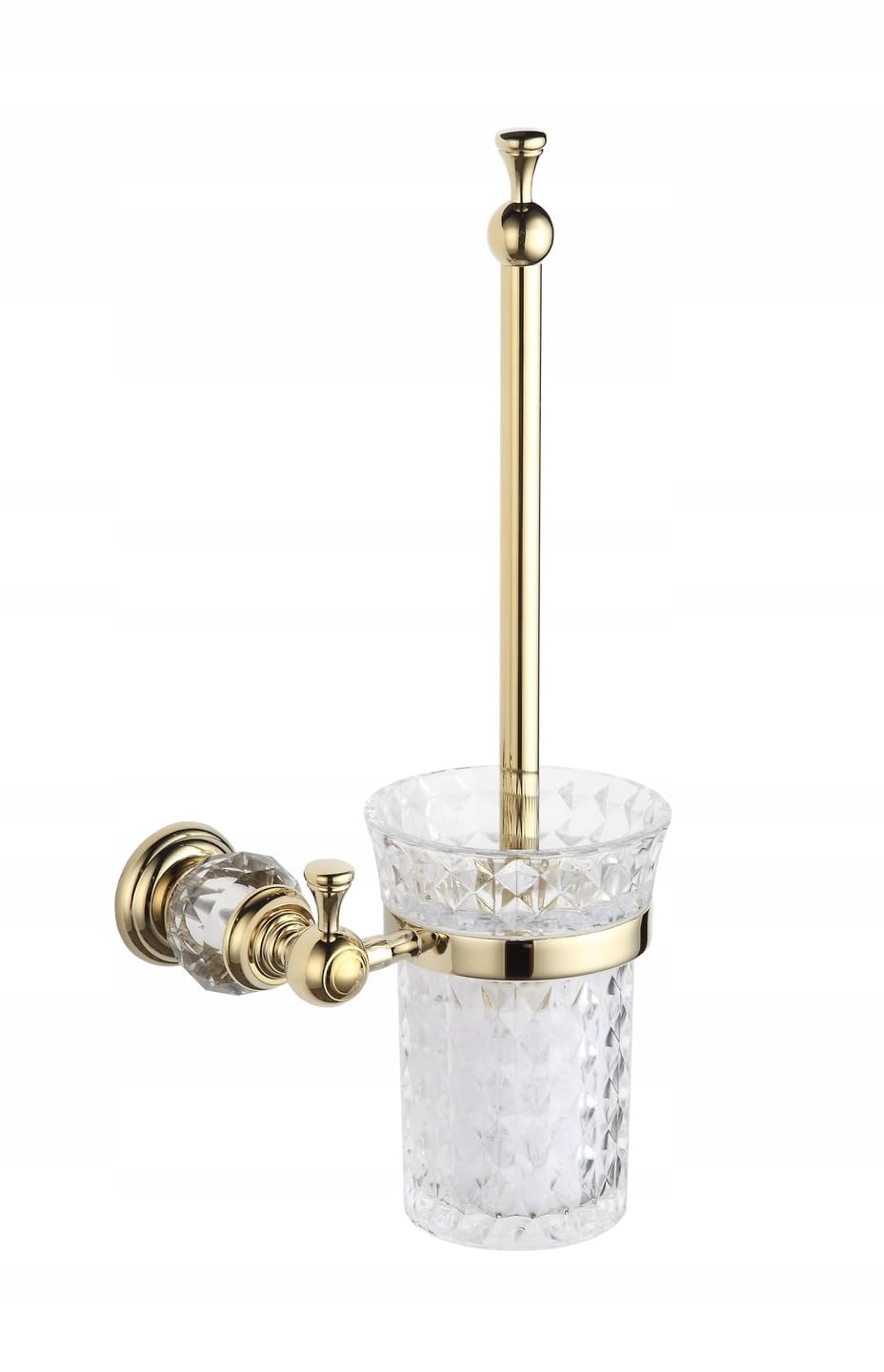 WC-Bürste Bürstenhalter Toilettenbürste Klobürste Wandmontage Glas und Metall (Gold)