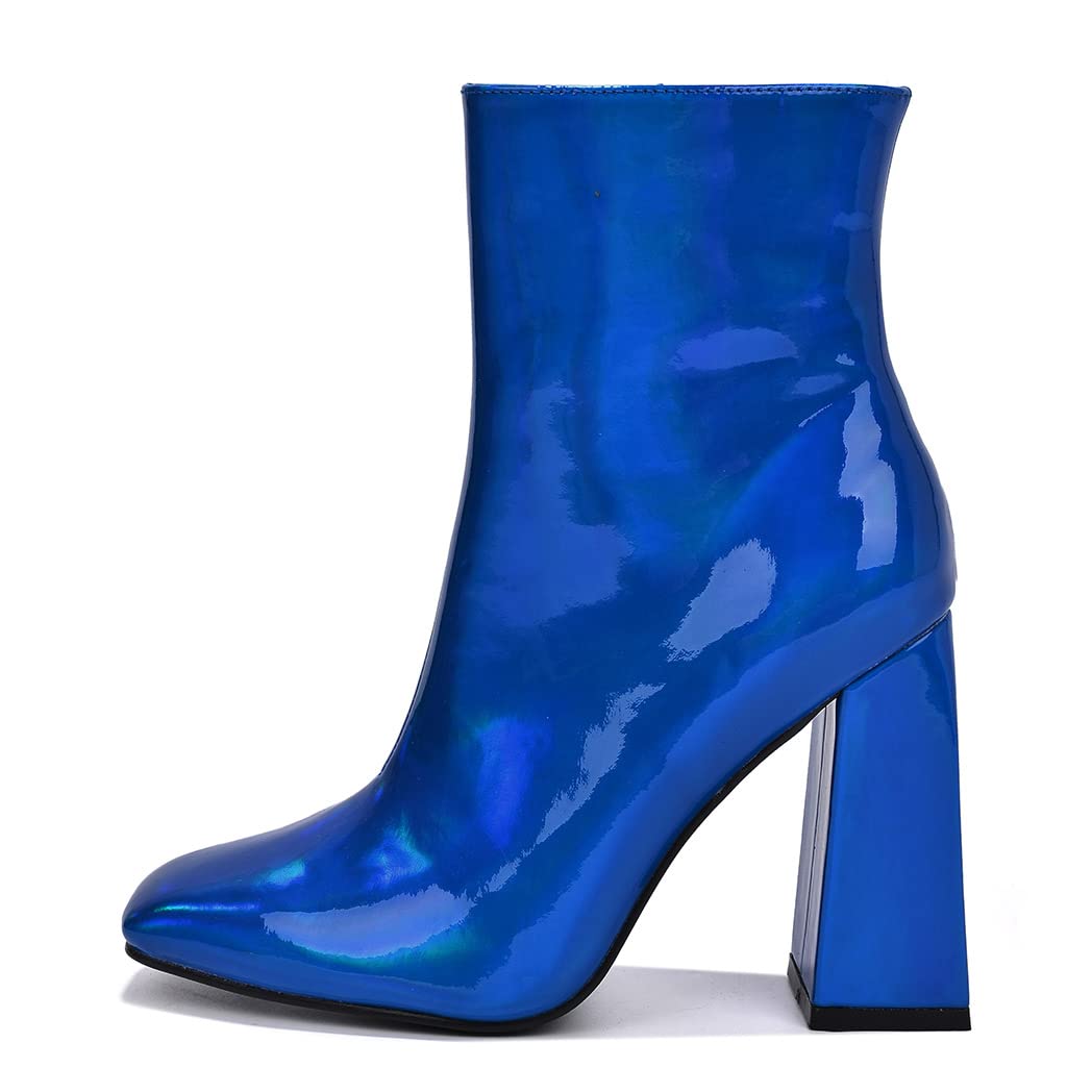 Cape Robbin Trudy Chunky Heel Boots - Platform Ankle Booties For Women, Square Toe & Side Zipper - View #6