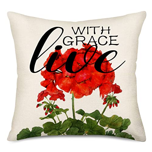 Live-with-Grace-Decorative-Red-Geranium-Flower-Pillow-Covers-18x18-Inch-Spring-Summer-Outdoor-Farmhouse-Throw-Pillows-Botanical-Plant-Garden-Decor-Cushion-Case-for-Sofa-Couch Live with Grace Decorative Red Geranium Flower Pillow Covers 18×18 Inch Spring Summer Outdoor Farmhouse Throw Pillows Botanical Plant Garden Decor Cushion Case for Sofa Couch