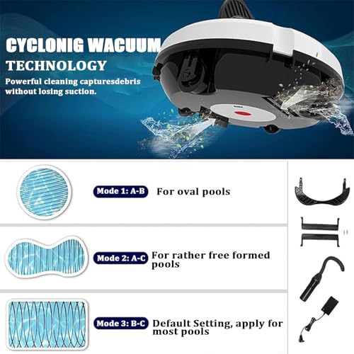 Robot pulitore piscina con girante idraulica per detriti, regolazione automatica della profondità, processore di navigazione di precisione, filtro a sgancio rapido