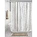 Produktbild iDesign Abstract Duschvorhang | Badewannenvorhang mit 12 Ösen | waschbarer Duschvorhang 183,0 cm x 183,0 cm | Polyester beige/weiß