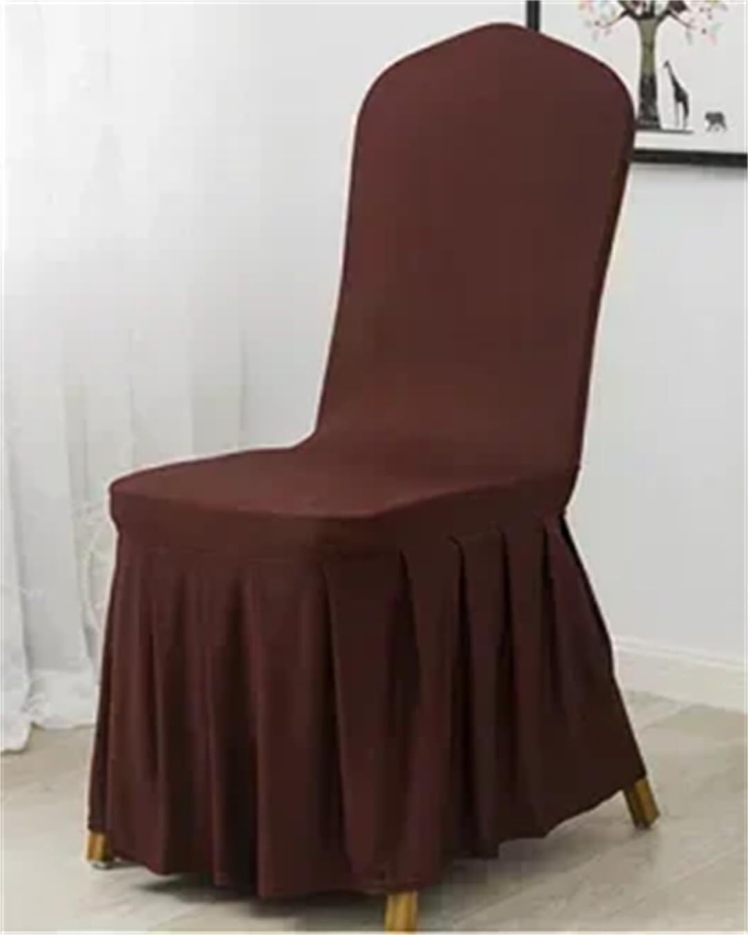 PBTMCD 100 Pcs Pleated Skirt Wedding Chair Covers, Thickened Elastic Slipcovers For Banquets Hotels Parties Dinners(93#)