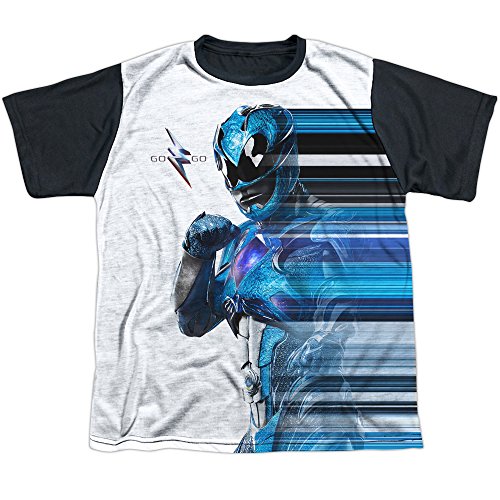 T-shirt Power Rangers Jeunesse anti-déformation taille S blanc et bleu