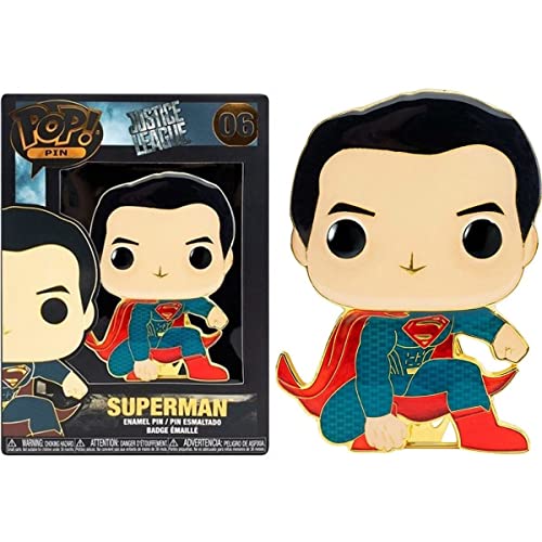 Loungefly Funko POP! Pin De Esmalte: Superman - Justice League 2017 Pin De Esmalte - Broche Imperdible Coleccionable - Para Mochilas & Bolsas - Idea Para Regalo - Mercancía Oficial - Fans De Movies