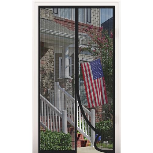 RUIMAICAN Magnetic Screen Door - Fits Door Sizes 30 x 80 Self Sealing Hands Free Mesh Partition Upgraded Polyester with Heavy Duty Strong Magnets for Sliding Glass Patio/French Doors